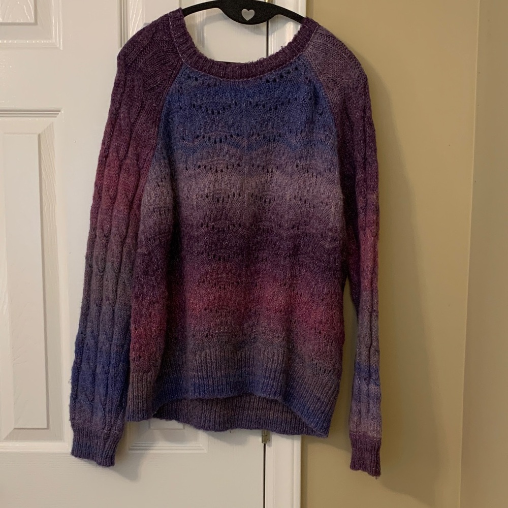 Knox Rose Purple, Blue, and Pink Ombre Sweater